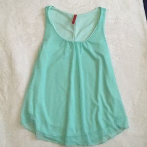 Plain mint green sleeveless shirt